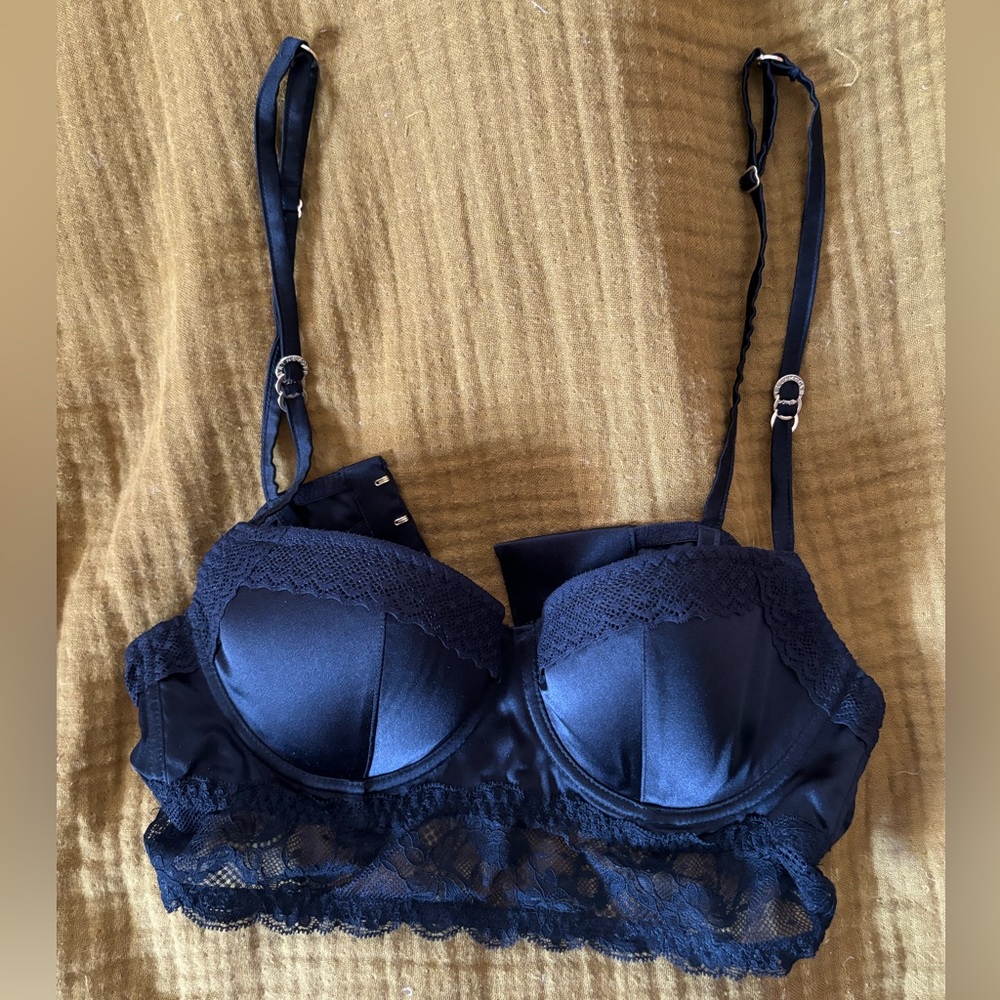 Stella McCartney Black Lace Underwire Bra 32B
